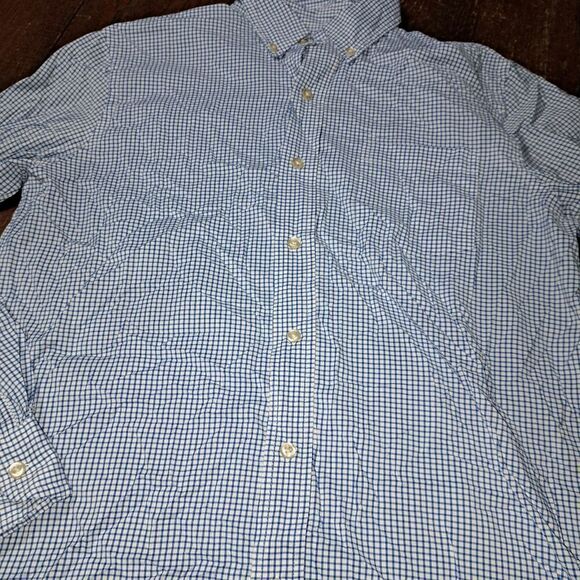 Medium Chaps Performance Blue With Long Sleeve Button Front Dress Shirt w Collar - Picture 3 of 4